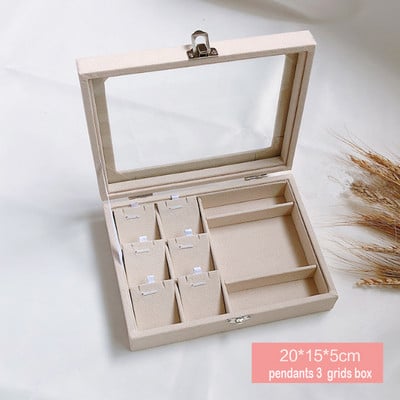 Najprodavanija bež baršunasta izložbena kutija za nakit, kutija za prstenje, naušnice, narukvice, ogrlice ili druge ukrase, organizator za pohranu