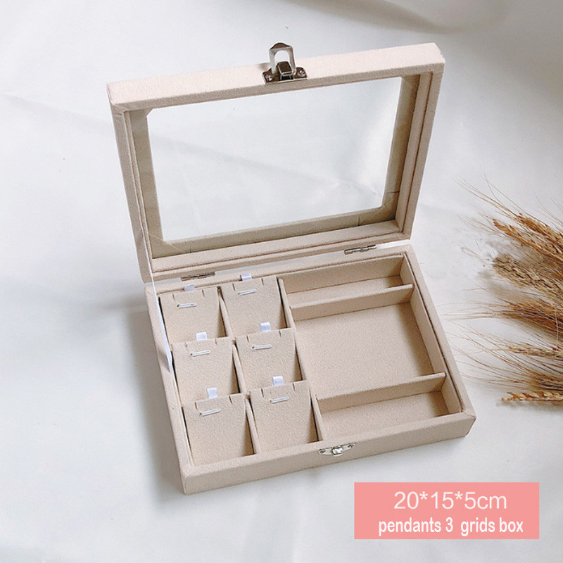 Najprodavanija bež baršunasta izložbena kutija za nakit, kutija za prstenje, naušnice, narukvice, ogrlice ili druge ukrase, organizator za pohranu