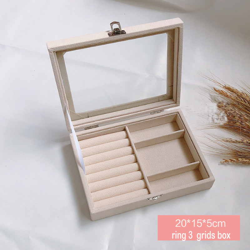 Najprodavanija bež baršunasta izložbena kutija za nakit, kutija za prstenje, naušnice, narukvice, ogrlice ili druge ukrase, organizator za pohranu