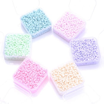 1000 τμχ/σετ Candy Color Seed Beads Σετ Macaron Spacer Beads Box Charms For Jewelry Making DIY Αξεσουάρ κολιέ βραχιόλι