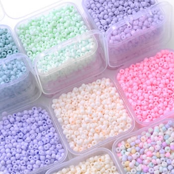 1000 τμχ/σετ Candy Color Seed Beads Σετ Macaron Spacer Beads Box Charms For Jewelry Making DIY Αξεσουάρ κολιέ βραχιόλι