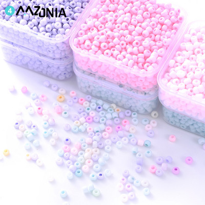 1000 buc/set Set de mărgele de semințe de culoare bomboană Set de mărgele distanțiere Macaron Cutie de farmece pentru fabricarea de bijuterii, bricolaj, brățări, colier, accesorii