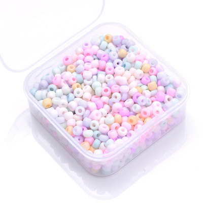 1000 бр./компл. бонбонени цветни мъниста Комплект мъниста Macaron Spacer Beads Box Charms за изработка на бижута Направи си сам Гривна Аксесоари за колие