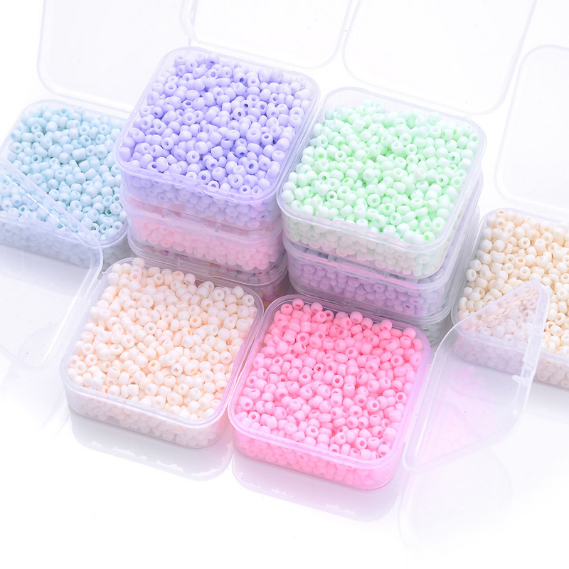 1000 бр./компл. бонбонени цветни мъниста Комплект мъниста Macaron Spacer Beads Box Charms за изработка на бижута Направи си сам Гривна Аксесоари за колие