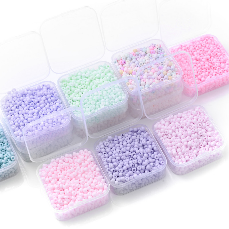 1000 бр./компл. бонбонени цветни мъниста Комплект мъниста Macaron Spacer Beads Box Charms за изработка на бижута Направи си сам Гривна Аксесоари за колие