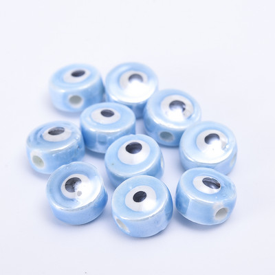 10/20/30db Mix Color 8 10mm Evil eye Kerámia gyöngyök Porcelán laza gyöngy ékszerekhez barkácsolás karkötő nyaklánc varázsajándékok