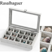 Hot Sale15Grids Baršunasta kutija za nakit Prstenje Naušnice Ogrlica Držač za šminku Torbica Choker Organizator Pakiranje za pohranu ženskog nakita