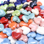 10/20/30 komada 12 mm glazirane čiste keramičke perle u obliku srca, labave perle za izradu nakita, pribor za ogrlice, narukvice