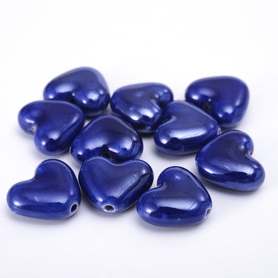 10/20/30 komada 12 mm glazirane čiste keramičke perle u obliku srca, labave perle za izradu nakita, pribor za ogrlice, narukvice
