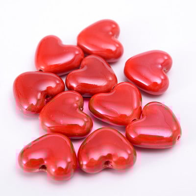 10/20/30 komada 12 mm glazirane čiste keramičke perle u obliku srca, labave perle za izradu nakita, pribor za ogrlice, narukvice