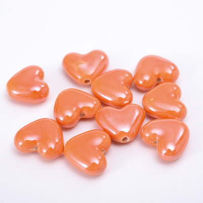 10/20/30 komada 12 mm glazirane čiste keramičke perle u obliku srca, labave perle za izradu nakita, pribor za ogrlice, narukvice