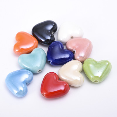 10/20/30 komada 12 mm glazirane čiste keramičke perle u obliku srca, labave perle za izradu nakita, pribor za ogrlice, narukvice