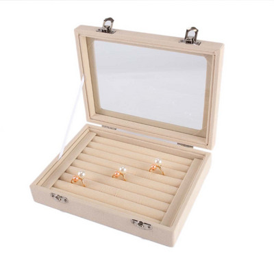 Nova kutija za prstenje 20*15*4,5 cm s poklopcem za naočale, držač za naušnice, organizator, izložbeni pribor za nakit za dom ili izlog