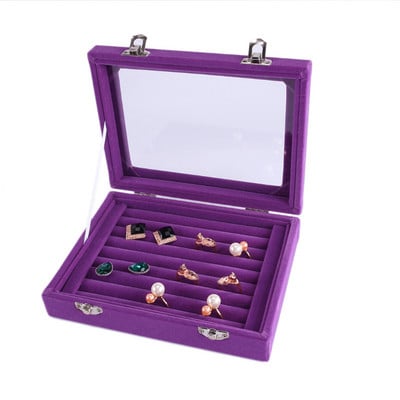 Nova kutija za prstenje 20*15*4,5 cm s poklopcem za naočale, držač za naušnice, organizator, izložbeni pribor za nakit za dom ili izlog