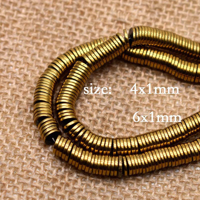 4/6 mm-es kézzel készített ékszerkészítés távtartó gyöngyök fekete hematit kő gyöngyök lapos laza távtartó gyöngyök ékszerkészítéshez, barkácsolás