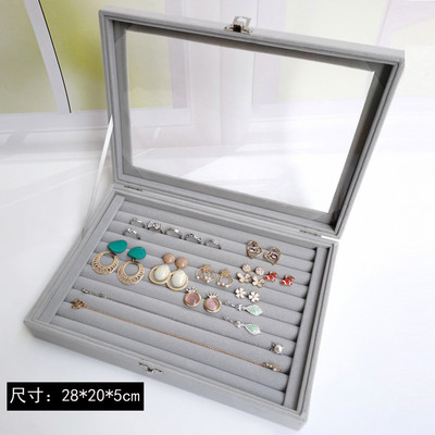 Fekete/szürke S/L ékszertároló doboz Gyűrű karkötő Ajándékdoboz Ékszer Szervező Fülbevaló Tartó Tálca Kis méret Elfér a legtöbb helyiségben