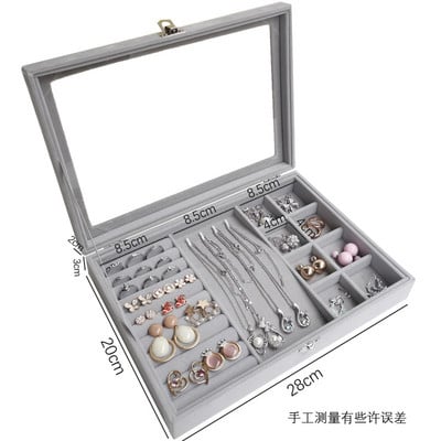 Fekete/szürke S/L ékszertároló doboz Gyűrű karkötő Ajándékdoboz Ékszer Szervező Fülbevaló Tartó Tálca Kis méret Elfér a legtöbb helyiségben