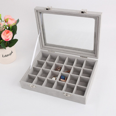 Fekete/szürke S/L ékszertároló doboz Gyűrű karkötő Ajándékdoboz Ékszer Szervező Fülbevaló Tartó Tálca Kis méret Elfér a legtöbb helyiségben