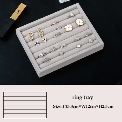 Fekete/szürke S/L ékszertároló doboz Gyűrű karkötő Ajándékdoboz Ékszer Szervező Fülbevaló Tartó Tálca Kis méret Elfér a legtöbb helyiségben