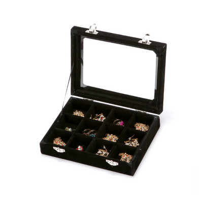 Fekete/szürke S/L ékszertároló doboz Gyűrű karkötő Ajándékdoboz Ékszer Szervező Fülbevaló Tartó Tálca Kis méret Elfér a legtöbb helyiségben
