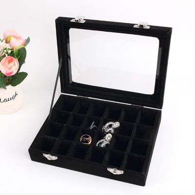 Fekete/szürke S/L ékszertároló doboz Gyűrű karkötő Ajándékdoboz Ékszer Szervező Fülbevaló Tartó Tálca Kis méret Elfér a legtöbb helyiségben