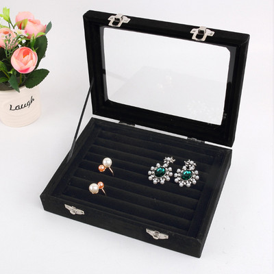 Fekete/szürke S/L ékszertároló doboz Gyűrű karkötő Ajándékdoboz Ékszer Szervező Fülbevaló Tartó Tálca Kis méret Elfér a legtöbb helyiségben