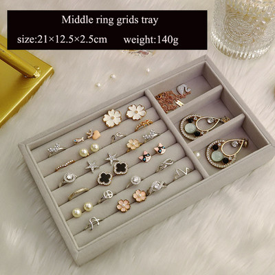 Fekete/szürke S/L ékszertároló doboz Gyűrű karkötő Ajándékdoboz Ékszer Szervező Fülbevaló Tartó Tálca Kis méret Elfér a legtöbb helyiségben