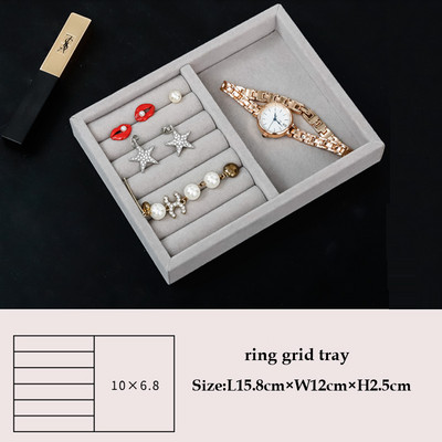 Fekete/szürke S/L ékszertároló doboz Gyűrű karkötő Ajándékdoboz Ékszer Szervező Fülbevaló Tartó Tálca Kis méret Elfér a legtöbb helyiségben