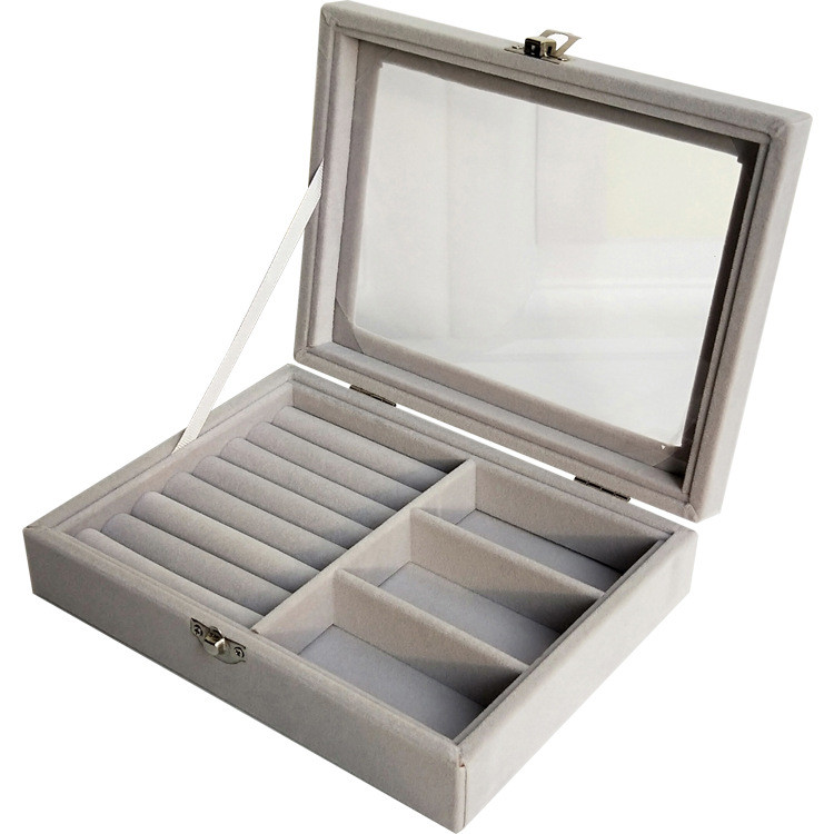 Fekete/szürke S/L ékszertároló doboz Gyűrű karkötő Ajándékdoboz Ékszer Szervező Fülbevaló Tartó Tálca Kis méret Elfér a legtöbb helyiségben