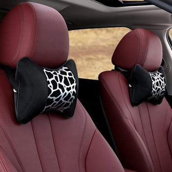 2PC Leopard Headrest Car Μαξιλάρι Μαξιλάρι αυτοκινήτου Κάλυμμα Μαλακό Προσκέφαλο Ταξιδιωτική Υποστήριξη Protect Auto Neck Pillow Pillow Car Styling