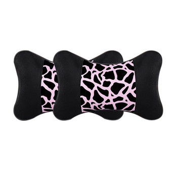 2PC Leopard Headrest Car Μαξιλάρι Μαξιλάρι αυτοκινήτου Κάλυμμα Μαλακό Προσκέφαλο Ταξιδιωτική Υποστήριξη Protect Auto Neck Pillow Pillow Car Styling