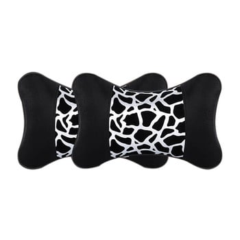 2PC Leopard Headrest Car Μαξιλάρι Μαξιλάρι αυτοκινήτου Κάλυμμα Μαλακό Προσκέφαλο Ταξιδιωτική Υποστήριξη Protect Auto Neck Pillow Pillow Car Styling