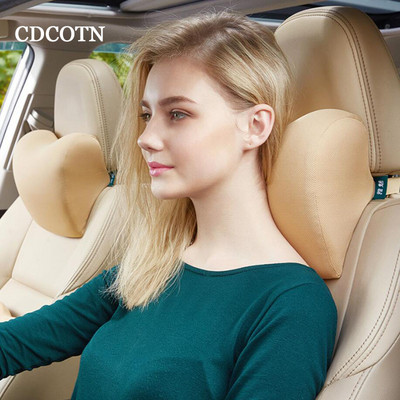 CDCOTN Автоматична облегалка за глава на кола Възглавница с памет Памучна калъфка за възглавница Мека облегалка за глава Поддръжка за пътуване Автоматична защита на врата Автомобилни аксесоари