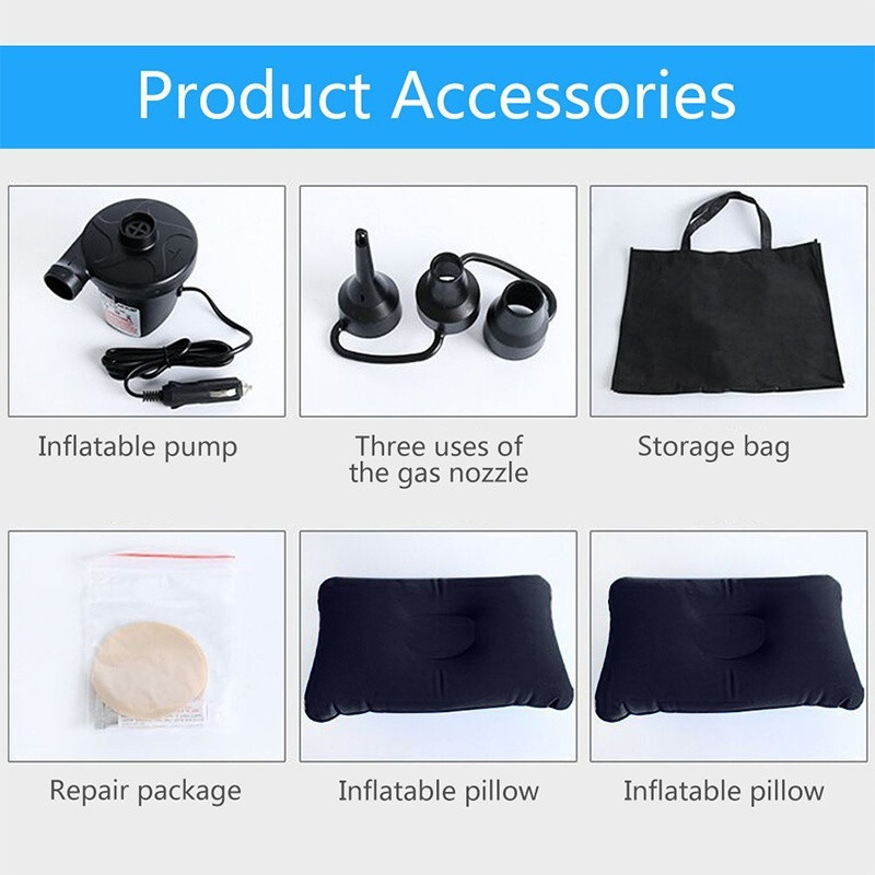 Jedan set Auto Zračni krevet za spavanje Madrac na napuhavanje Kampiranje Jastuk za putovanja Jastuk za stražnje sjedalo Podloga za prostirku Navlaka za auto SUV Dodaci