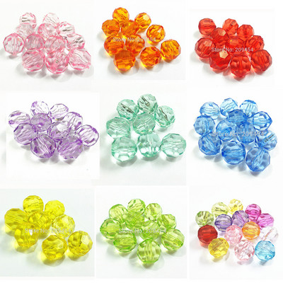 Vairumtirdzniecība 6 mm/8 mm/10 mm/12 mm/14 mm/16 mm/18 mm/20 mm caurspīdīgas akrila krelles ar lielām šķautnēm modes rotaslietām / DIY / krelles somu dizainam