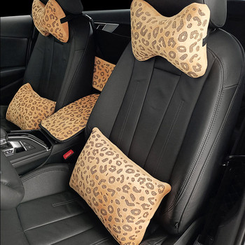 Luxury Crystal Leopard Headrest Car Μαξιλάρι λαιμού Universal ρυθμιζόμενο μαξιλάρι αυτοκινήτου Μαξιλάρι στηρίγματος λαιμού για κορίτσι δώρο Styling αυτοκινήτου