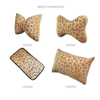 Luxury Crystal Leopard Headrest Car Μαξιλάρι λαιμού Universal ρυθμιζόμενο μαξιλάρι αυτοκινήτου Μαξιλάρι στηρίγματος λαιμού για κορίτσι δώρο Styling αυτοκινήτου