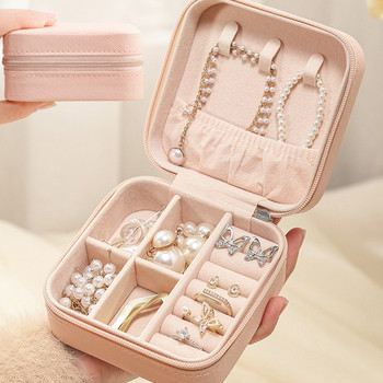 Jewelry Organizer Display Travel Jewellery Case Boxes Travel Portable Jewelry Box Δερμάτινο Storage Organizer Σκουλαρίκια 2022