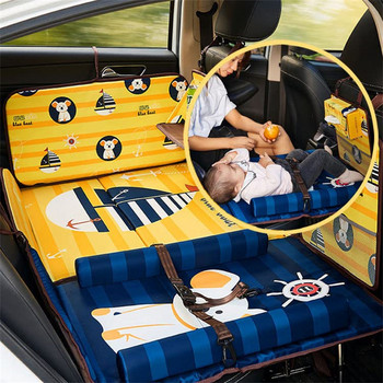 Сгъваем матрак за кола с бебешко столче, чанта за съхранение и 2 въздушни възглавници, легло за кола, издържа 300 кг/600 фунта, калъф за седалка за задна седалка