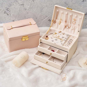 Jewelry Casket Υψηλής χωρητικότητας Jewelry Box Multifunction Makeup Storage Makeup Organizer Beauty Travel Box Jewelry Organizer