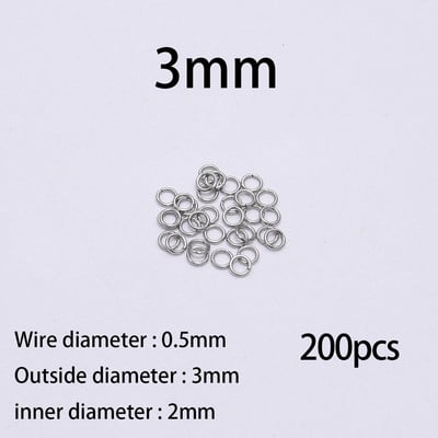 50-200db/tétel 4 5 6 8 10 mm-es rozsdamentes acél ugrógyűrűk osztott gyűrűk csatlakozók barkács ékszerkészítéshez kellékek Kiegészítők