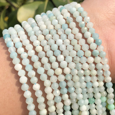 Természetes kis csiszolt 2mm-es 3mm-es 4mm-es kőgyöngyök cirkon kerek lapis lazuli vörös rubin akvamarin gyöngyök barkács ékszerkészítéshez 15''