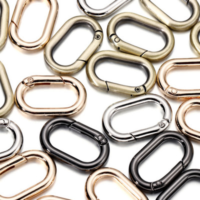 5 бр./лот метален овален пръстен пружинни закопчалки отваряем карабинер ключодържател чанта щипки кука конектор за Направи си сам аксесоари за изработка на бижута