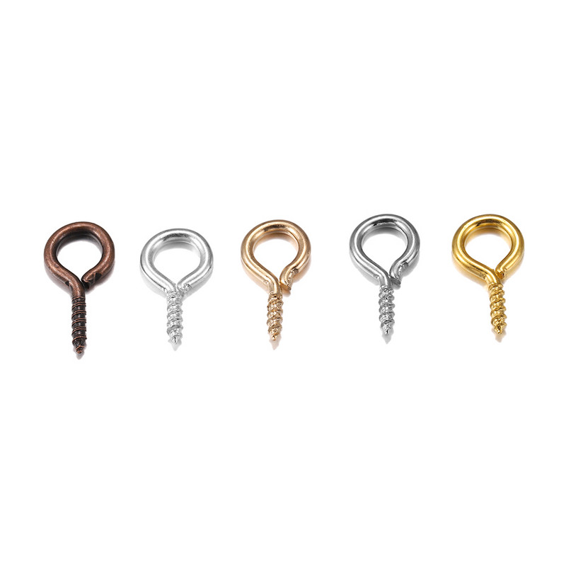 350 vnt. Mini Sraigtiniai Smeigtukai Perlų karoliukai Srieginiai kabliukai Kilpos Užsegimai apyrankėms „Pasidaryk pats“ Auskarai Papuošalų kūrimo radiniai