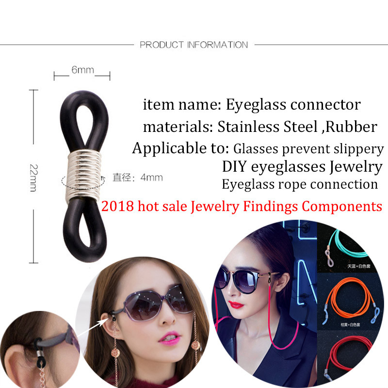 50 бр./лот черно-бели прозрачни спортни очила, въже, вериги за очила, аксесоари за очила, държачи за очила, конектор за очила