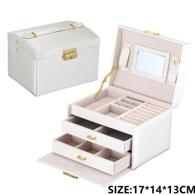 XINSOM papuošalų dėžutės laikiklis Nešiojami karoliai Auskarai Žiedai Papuošalų laikiklis PU Oda Sandėliukas Joyeros Organizador De Joyas