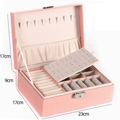 XINSOM papuošalų dėžutės laikiklis Nešiojami karoliai Auskarai Žiedai Papuošalų laikiklis PU Oda Sandėliukas Joyeros Organizador De Joyas
