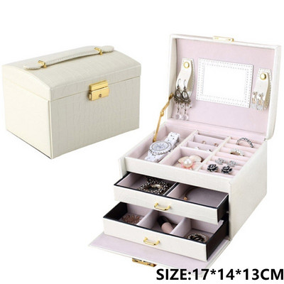 XINSOM papuošalų dėžutės laikiklis Nešiojami karoliai Auskarai Žiedai Papuošalų laikiklis PU Oda Sandėliukas Joyeros Organizador De Joyas