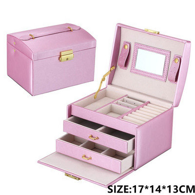 XINSOM papuošalų dėžutės laikiklis Nešiojami karoliai Auskarai Žiedai Papuošalų laikiklis PU Oda Sandėliukas Joyeros Organizador De Joyas