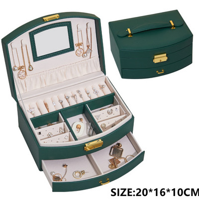 XINSOM papuošalų dėžutės laikiklis Nešiojami karoliai Auskarai Žiedai Papuošalų laikiklis PU Oda Sandėliukas Joyeros Organizador De Joyas